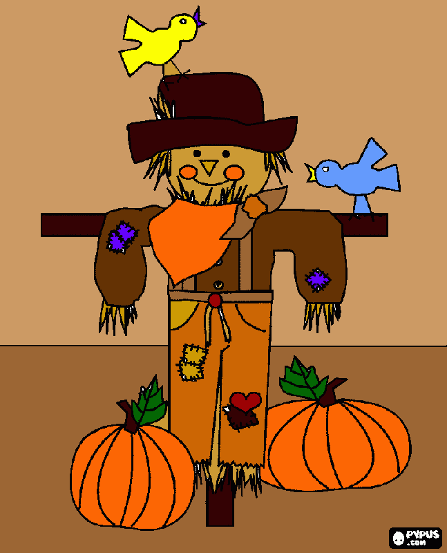 " scare"crow coloring page