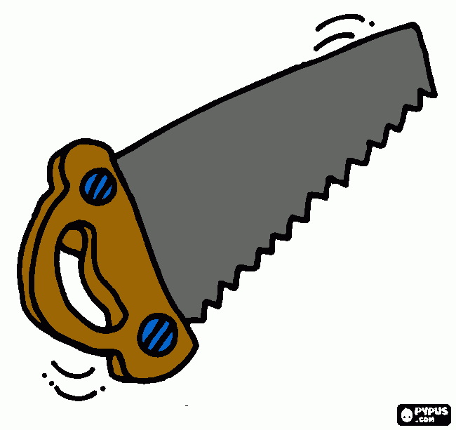 A crosscut hand saw coloring page