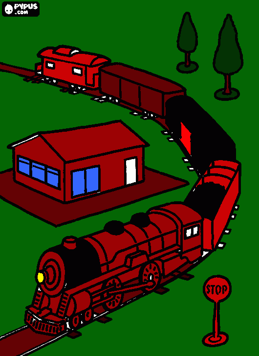 a freight train coloring page