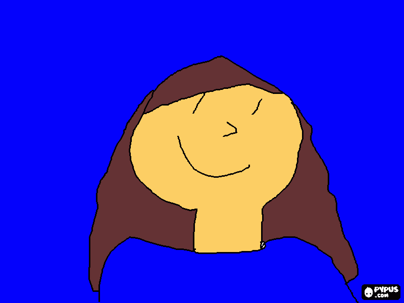 A Girl With Long Hair! coloring page