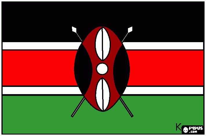 a kenya flag coloring page