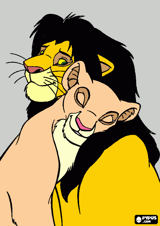 Adult Felix and Nala coloring page