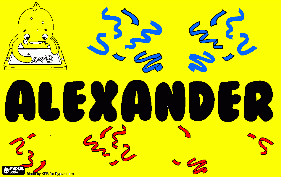 alexander, greek origin name coloring page