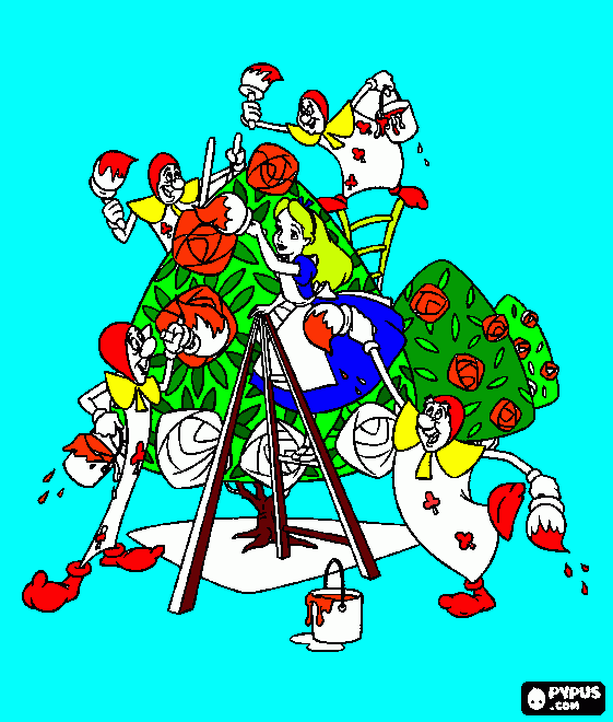 alice in wonderland coloring page
