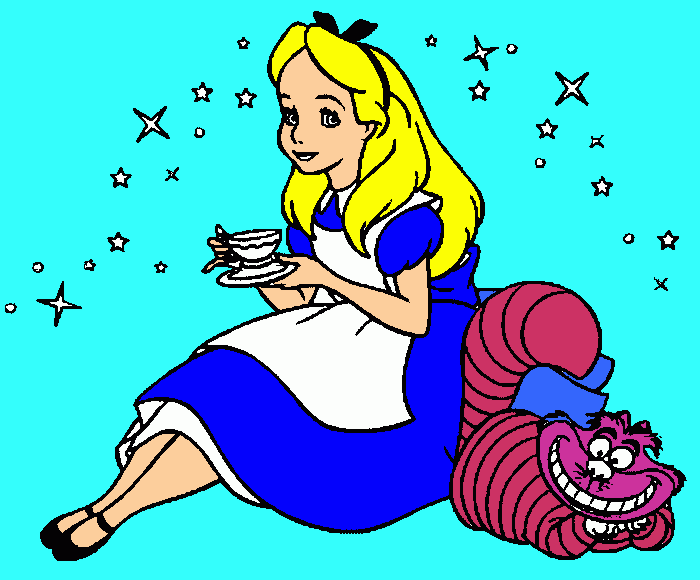 alice in word land coloring page