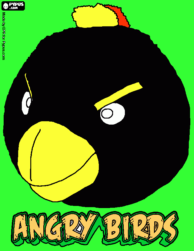 angry bird bomb coloring page