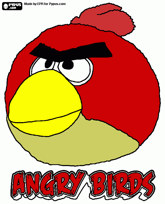 Angry bird-red coloring page