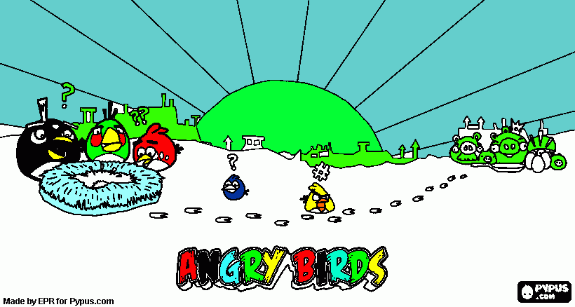 angry birds are awesome!! coloring page