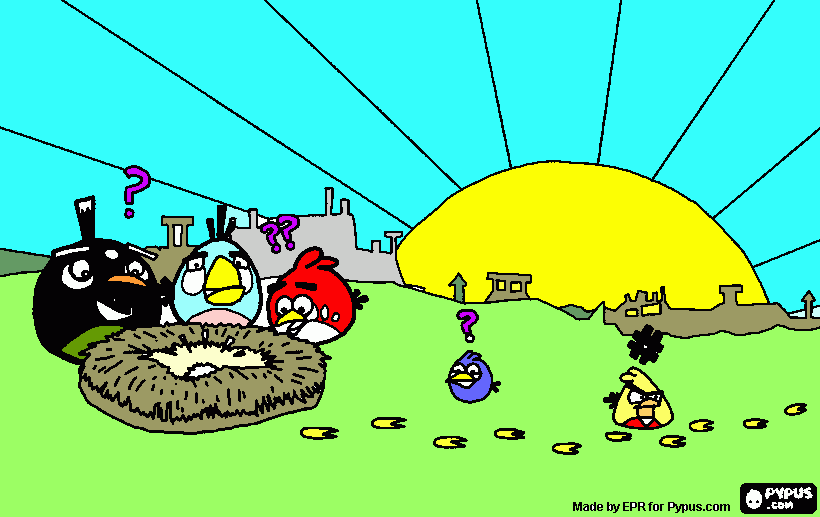 Angry birds kuva coloring page