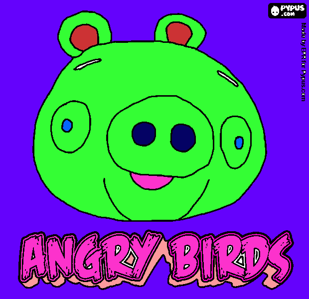 angry pig done by Mckenna coloring page