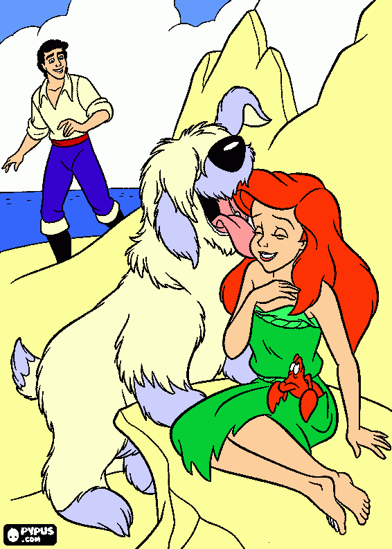 ariel and prince eric coloring page