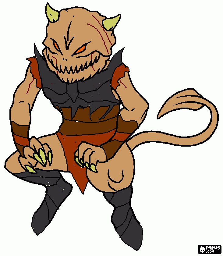 armored demon cheiftain general coloring page