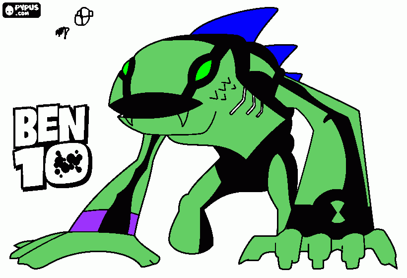 Articguana,a polar iguana alien  coloring page