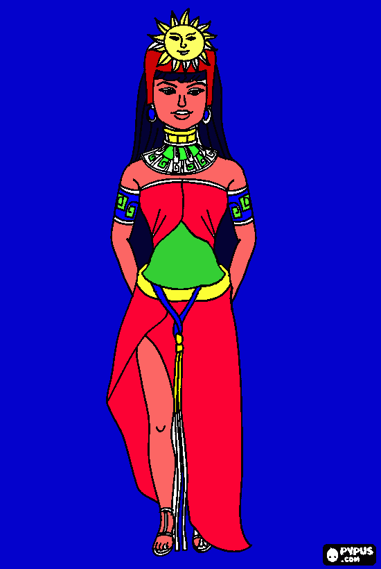 aztec  god coloring page
