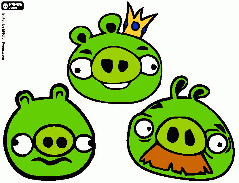 bad piggies center pieces  coloring page