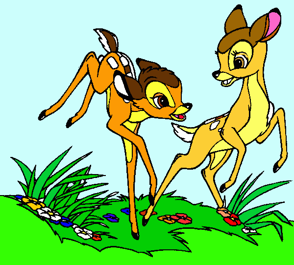 Bambi en Feline coloring page