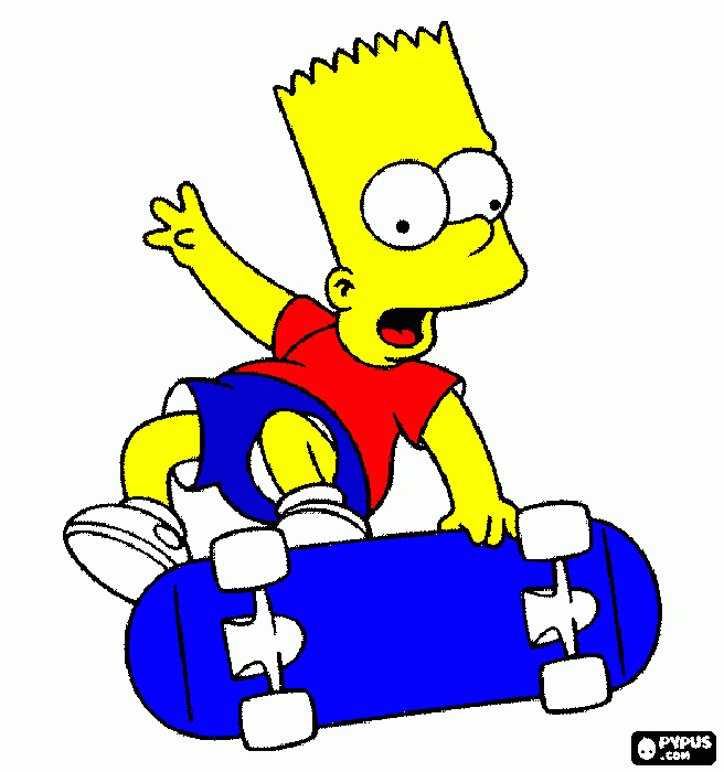 bark skating coloring page
