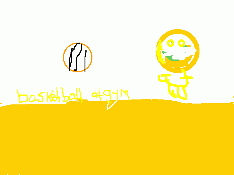 basketball at the gym coloring page