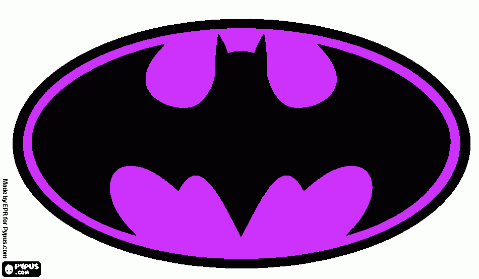 BATMAN LOGO BLACK AND PURPLE coloring page