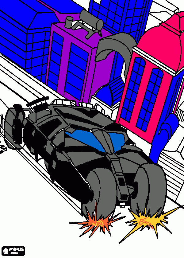 Batmans tumbler coloring page