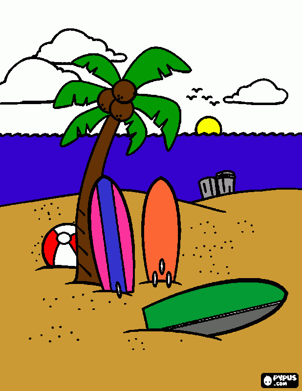 beach coloring page