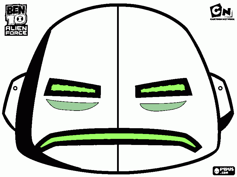 ben ten mask 3 coloring page