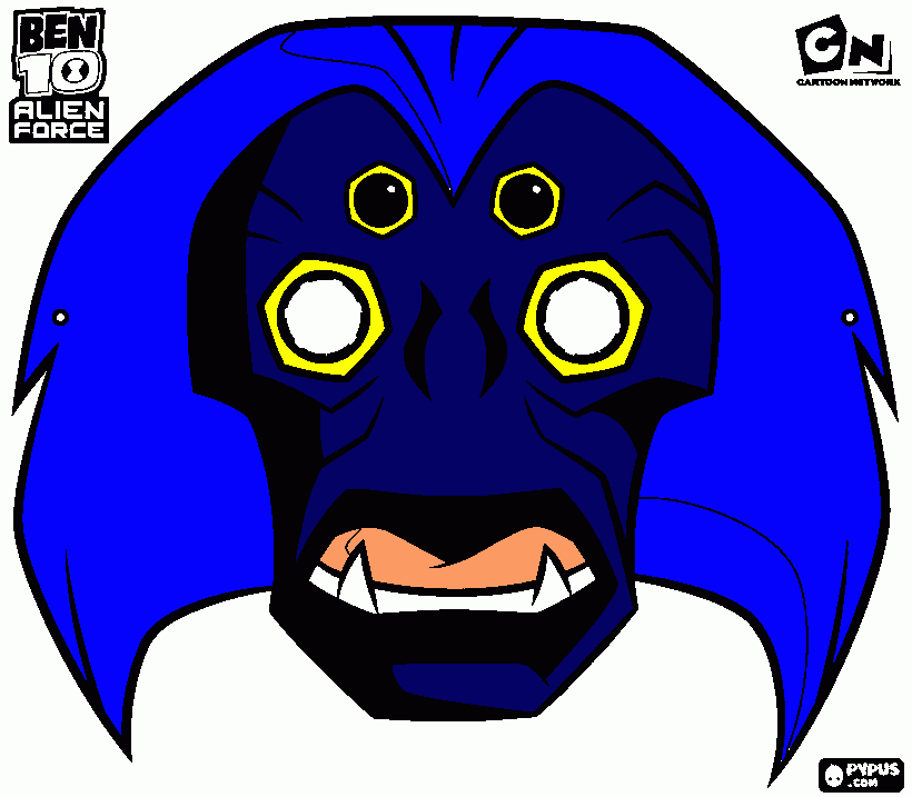 Ben Ten Spider Monkey Mask coloring page