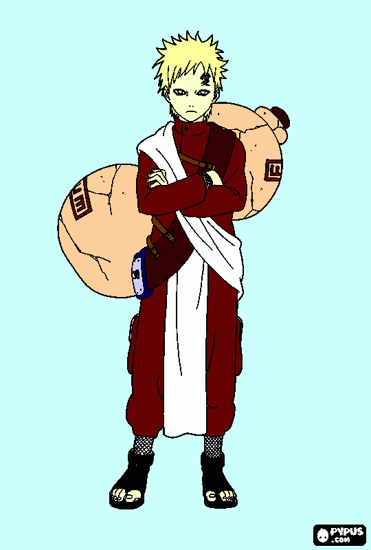 Blond Gaara coloring page