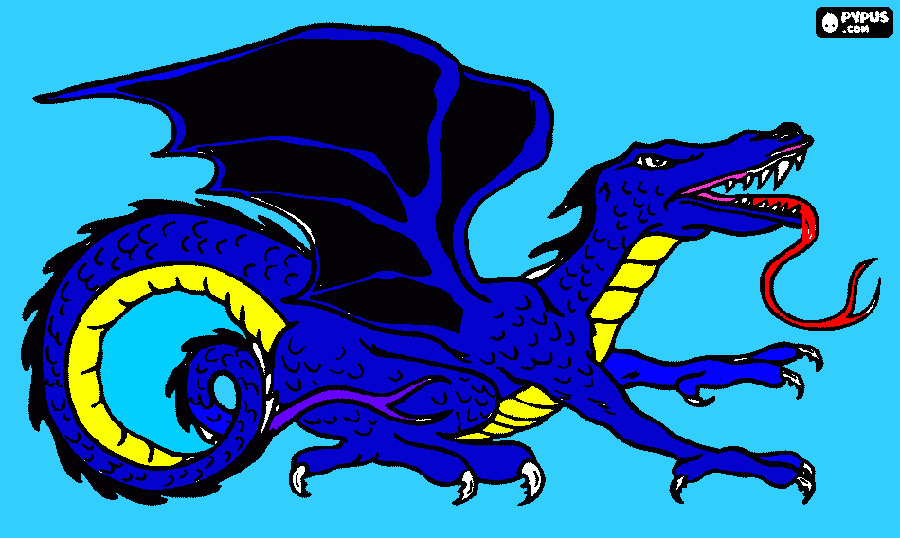 blue dragon coloring page