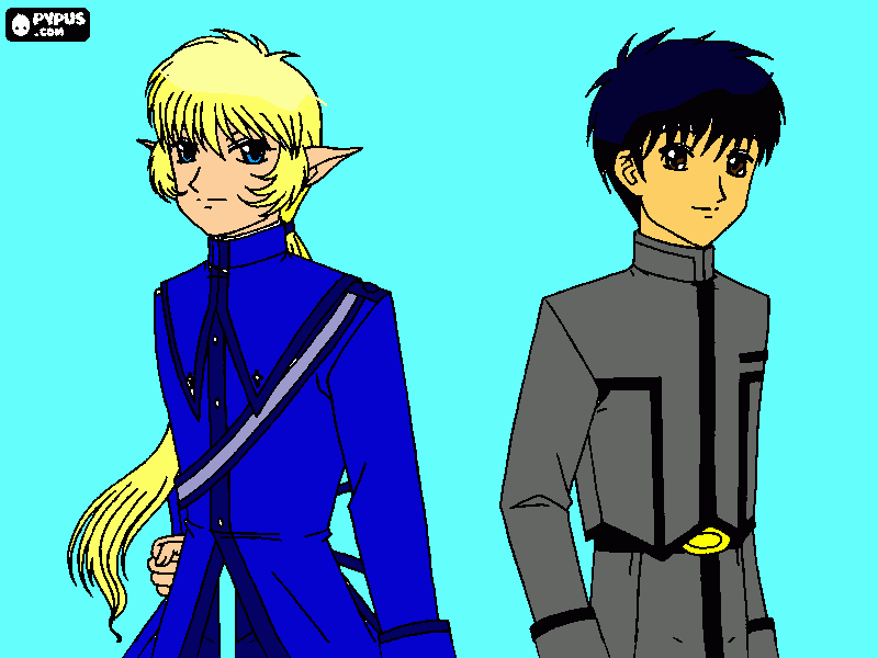 Blue Knight and Mark Mew Mew Power! coloring page