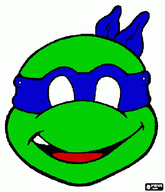blue mask coloring page