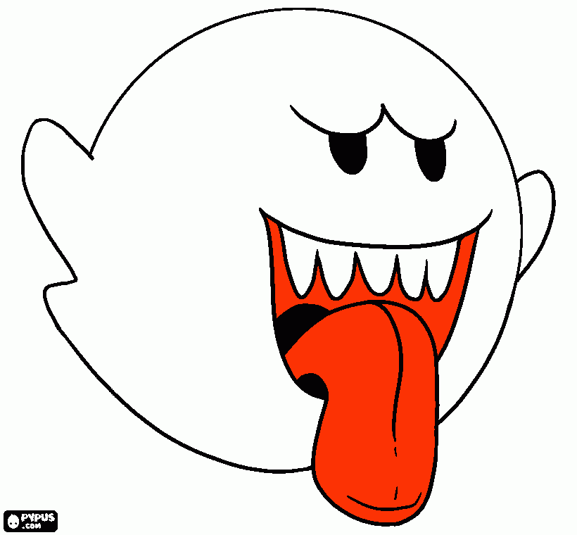 Boo Mario coloring page