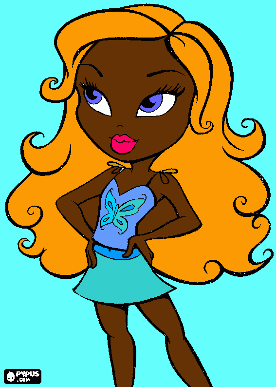 bratz summer time  coloring page