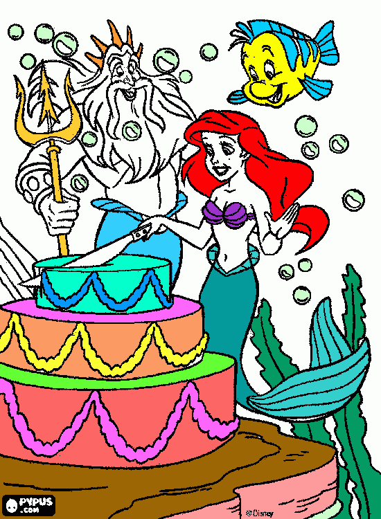 bubble love ariel coloring page