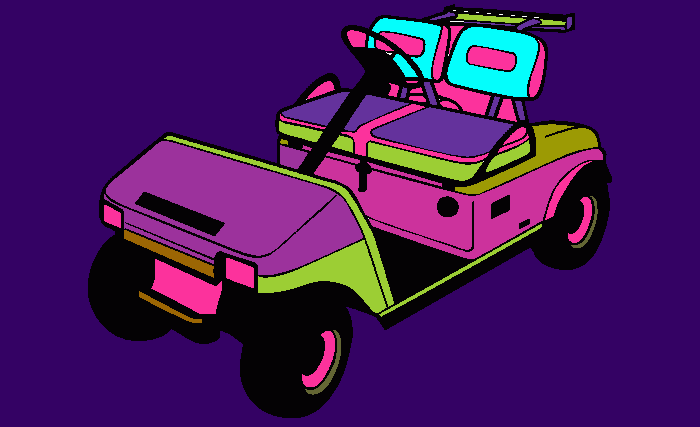 Buggy golf cart coloring page