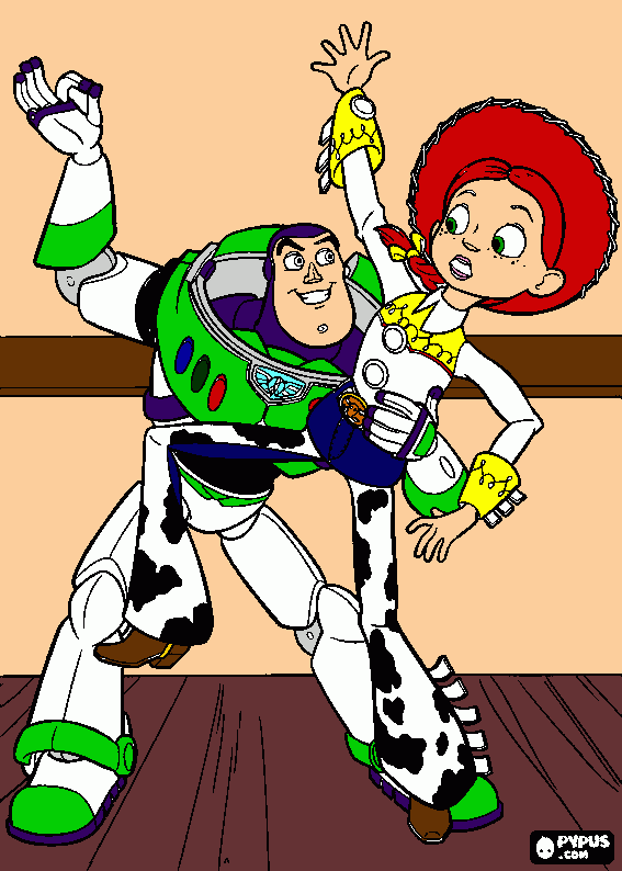 Buzz and Jessie coloring page