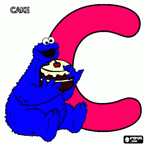 C is for cookie coloring page