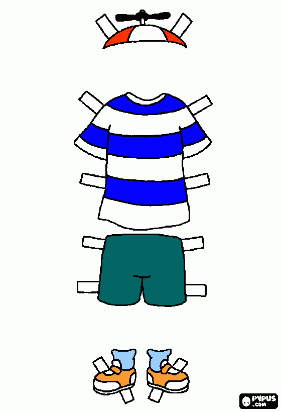 caillou dress up coloring page