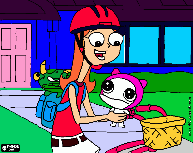 Candice and Meep coloring page