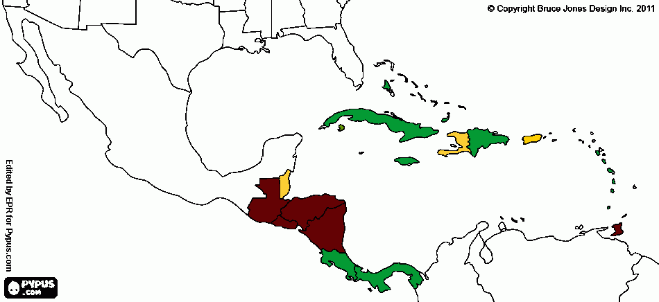 Caribbean Locations coloring page