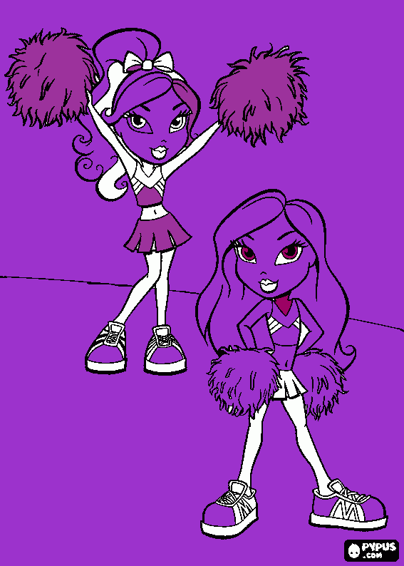 cheerladers coloring page