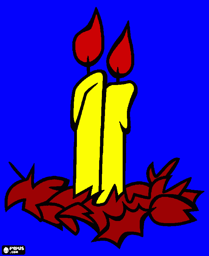 christmas candle coloring page