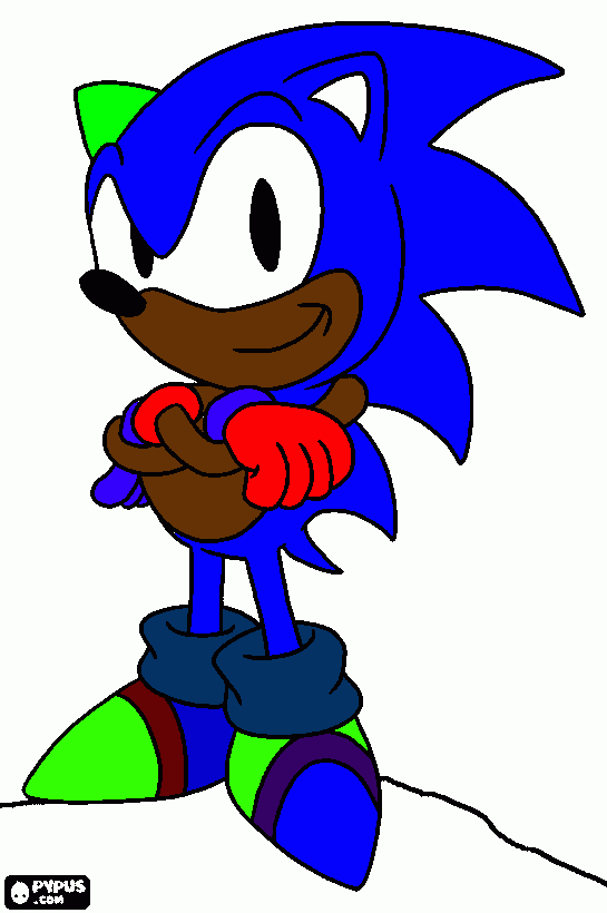 classic sonic coloring page