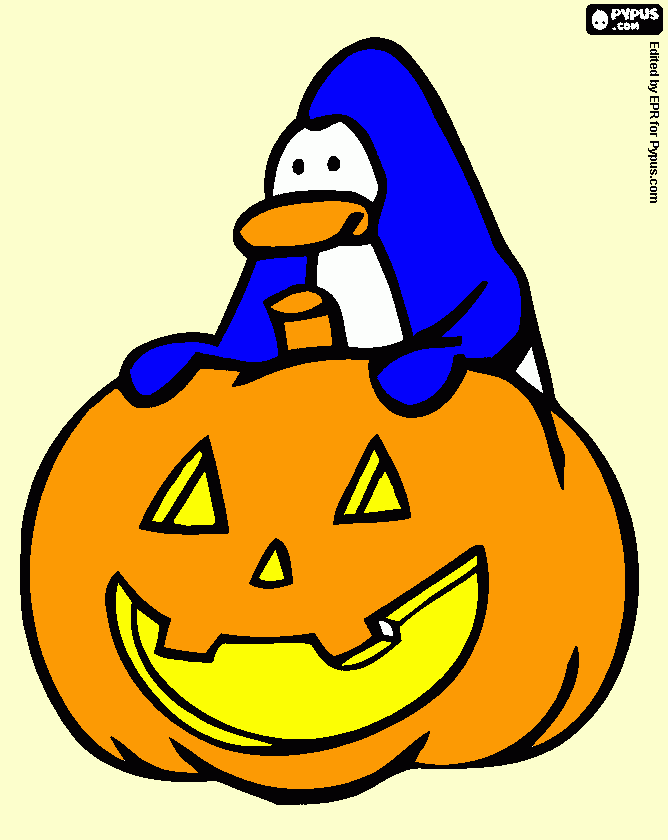  club penguin Halloween  coloring page