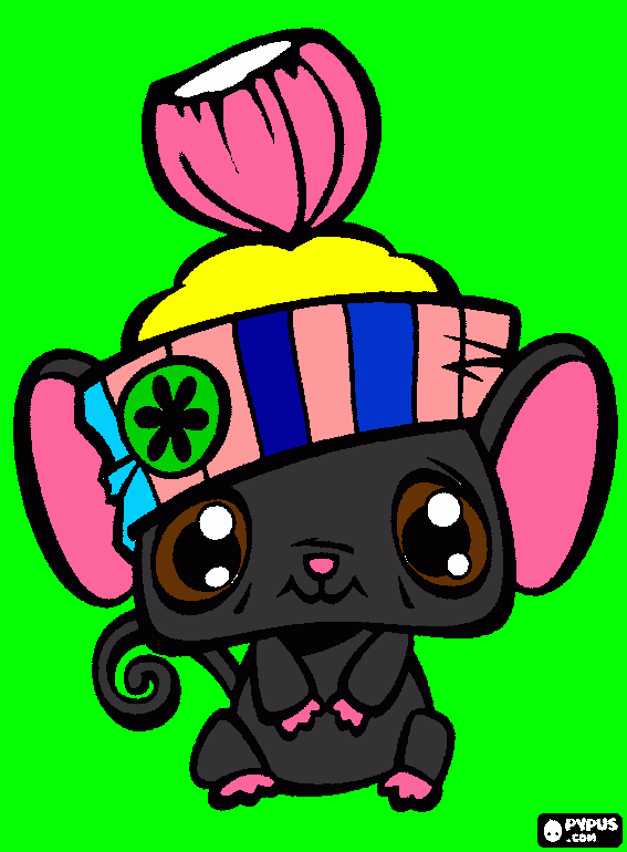 colored mouse coloring page