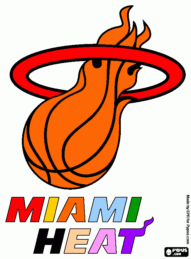 congrats the miami heat coloring page