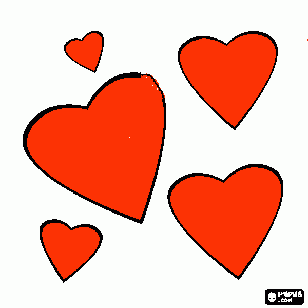 corazones coloring page