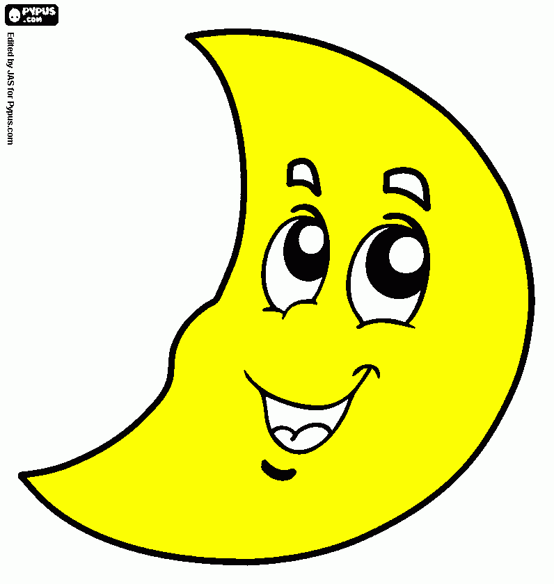 crescent moon coloring page