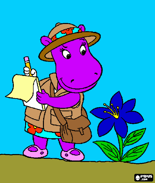 CUTE LITTLE PURPLE HIPPO coloring page