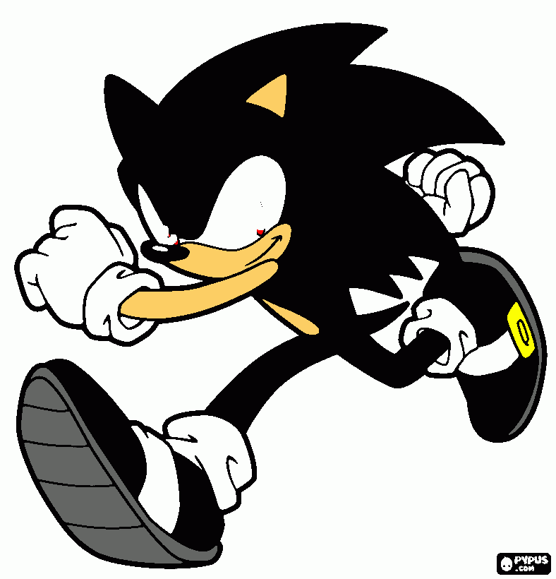 dark sonic coloring page